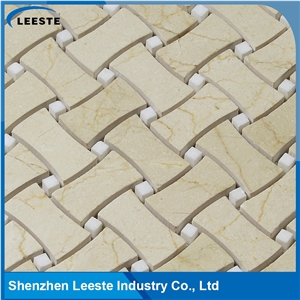 Crema Marfil Marble Polished Dogbone Marble Mosaic Tiles
