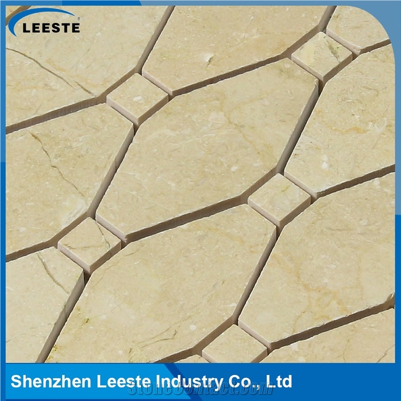 Crema Marfil Marble Polished Long Octagon Marble Mosaic Tiles