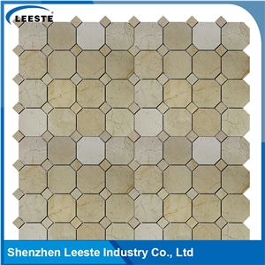 Crema Marfil Marble Polished Octagon Marble Mosaic Tiles