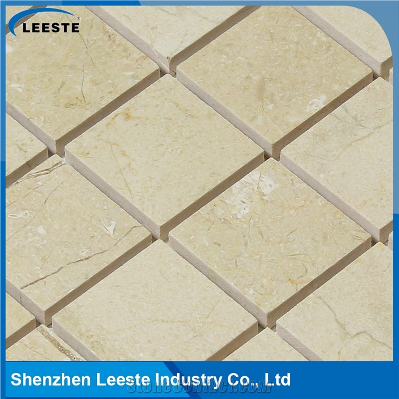 Crema Marfil Marble Polished Square 2"X2"Mm Marble Mosaic Tiles