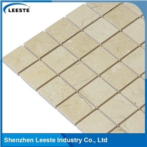 Crema Marfil Marble Polished Square 2"X2"Mm Marble Mosaic Tiles