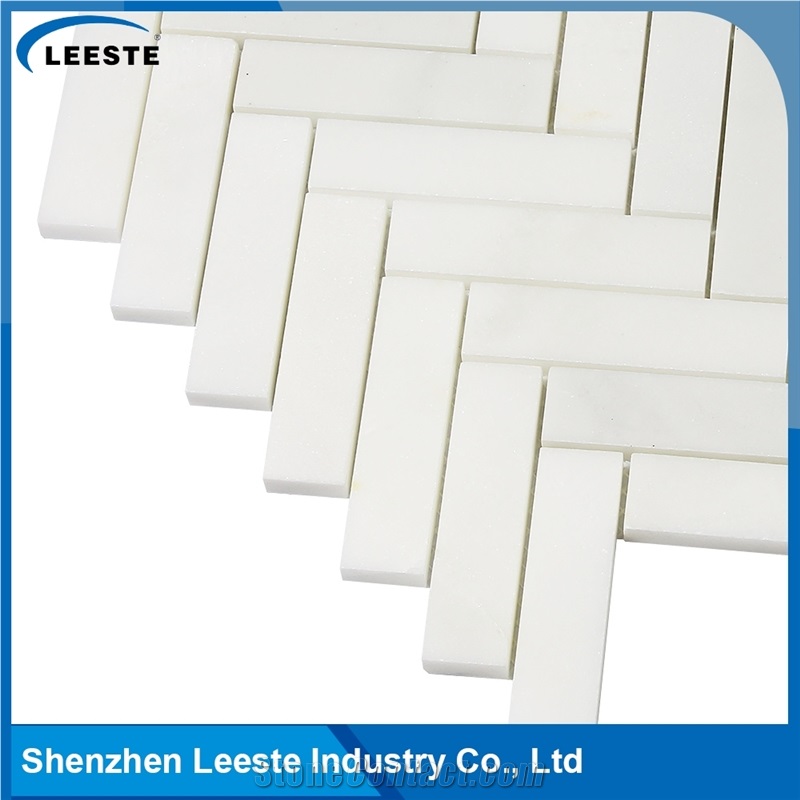 High Quality Popular Herringbone 1"X4" Thassos Marble Tile