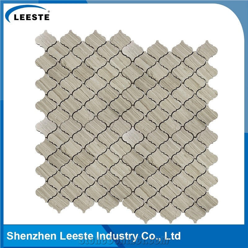 Luxury Cheap Price Arabesque 3x3 White Oak Marble Mosaic Tile