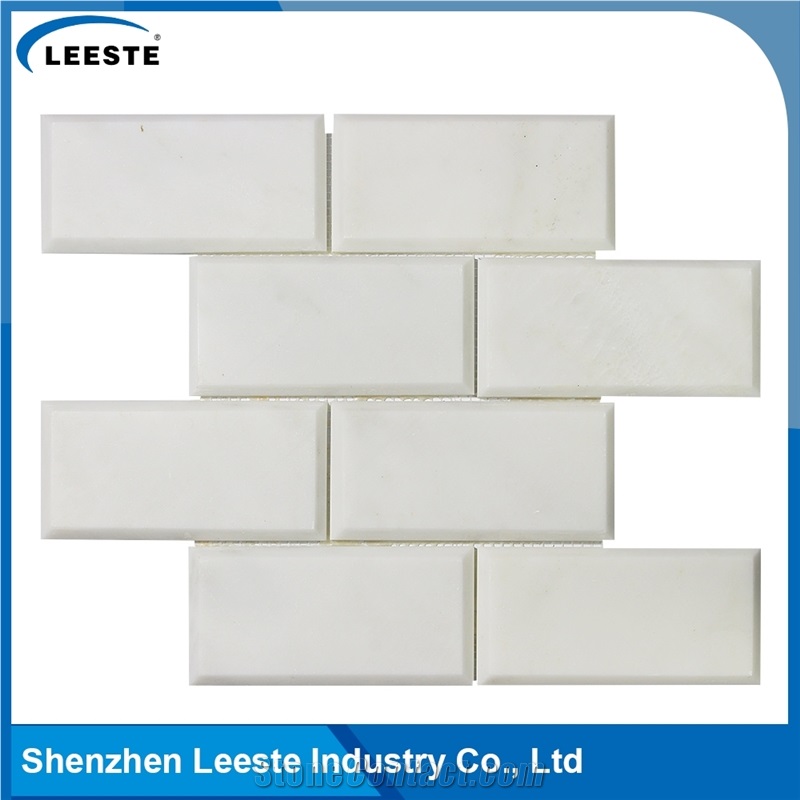Modern Style Brick Royal White Marble Mosaic for Wall