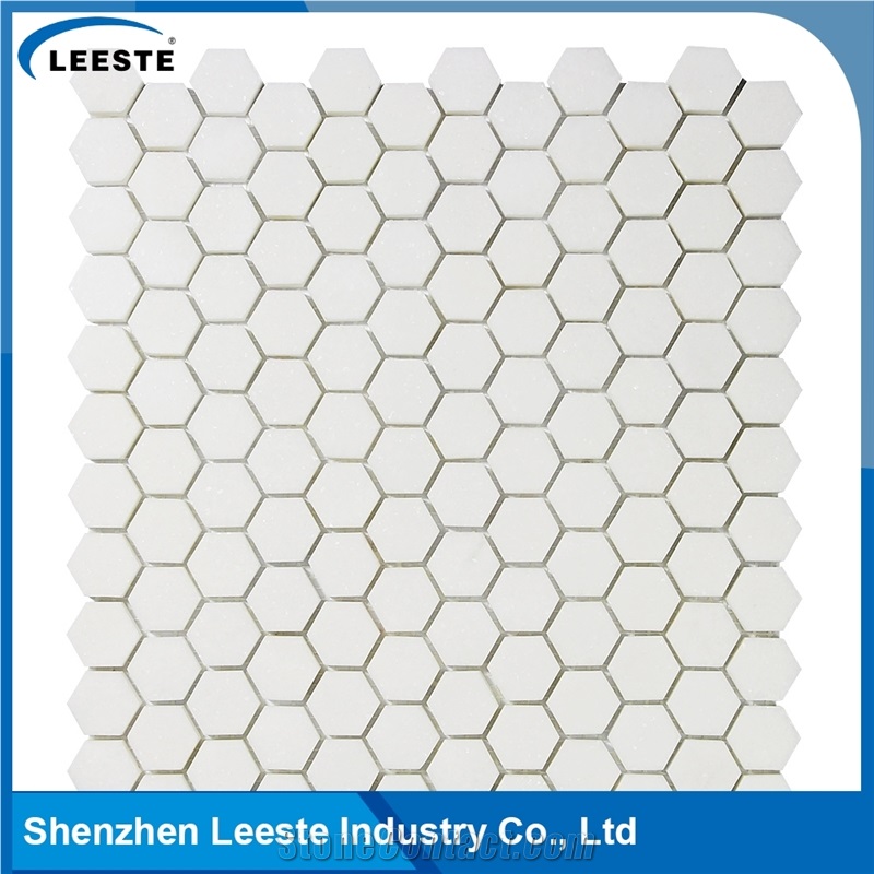 New Arrival Hexagon 1"X1" Thassos Marble Tile