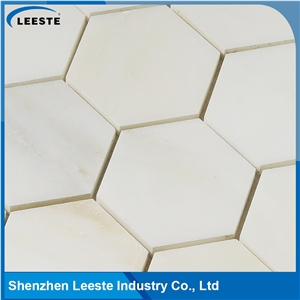 Professional Design Hexagon Pattern Royal White Marble Mosaic
