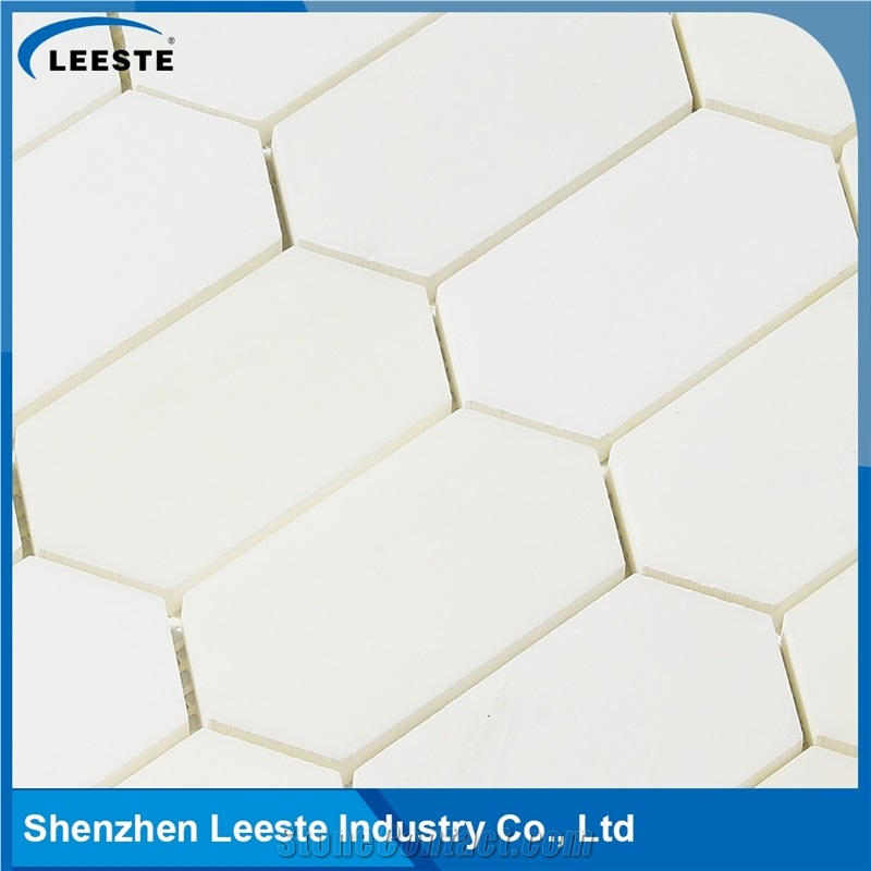 Wholesale Long Hexagon Pattern Royal White Marble Mosaic Tiles