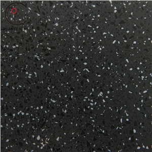 Commercial Black Sparkle Quartz Stone Slab