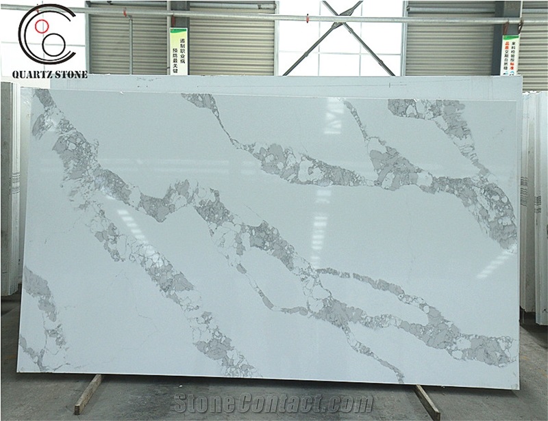 Shandong Linyi Quartz Stone Manufacture Calacatta Quartz Stone Slab
