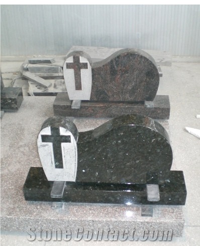 Engraved Granite Headstones, Cross, Heart, Ross and Flowers
