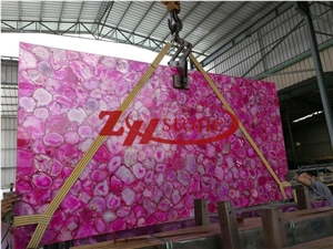 Red Agate Semiprecious Stone Slabs for Wall Covering