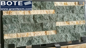 Green with Yellow Split Face Cultural Stone Ledge Stone Wall Decor