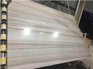 Crystal Blue Wooden Grain Marble Slabs Machine Vein Cutting Panel Wall Tiles