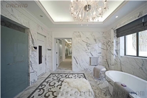 Statuario White Marble Bathroom Wall Cladding Tiles,Flooring Tiles