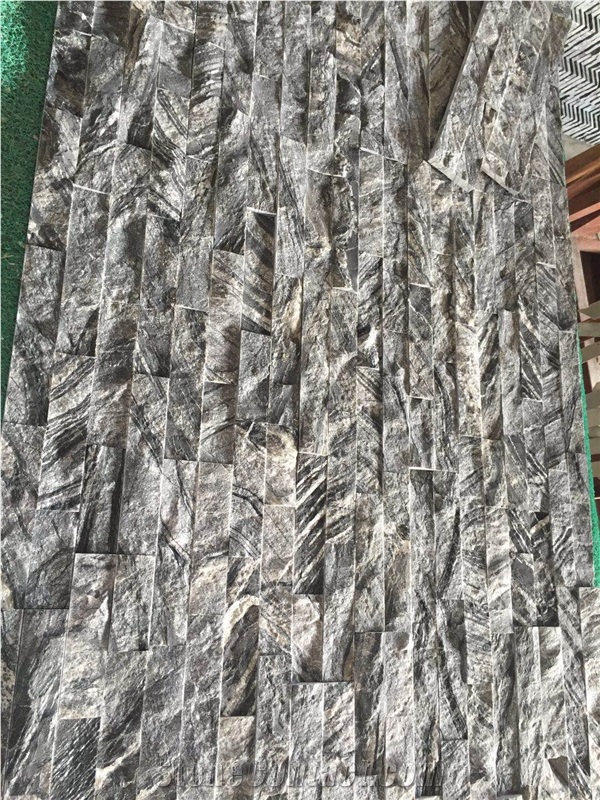Ancient Wood Grain Marble Cultured Stone Ledge Slate Wall Cladding