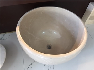 Beige Marble Wash Basin and Bathroom Sink,Cheap Marble Washbasins
