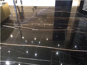 Black Golden Marble Floor Tiles