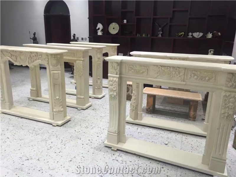 Cheap Handcarved Marble Fireplace Surround,Fireplace Mantels