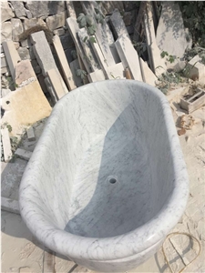 Cheap Price Carrara White Marble Natural Stone Freestanding Bathtub