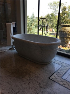 Cheap Price Carrara White Marble Natural Stone Freestanding Bathtub