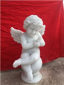 Child Angel Sculpture,Children Marble Stone Carving,Small Angel Statue