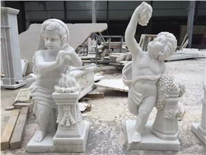 China White Marble Sculptures,Natural Stone Statues for Garden