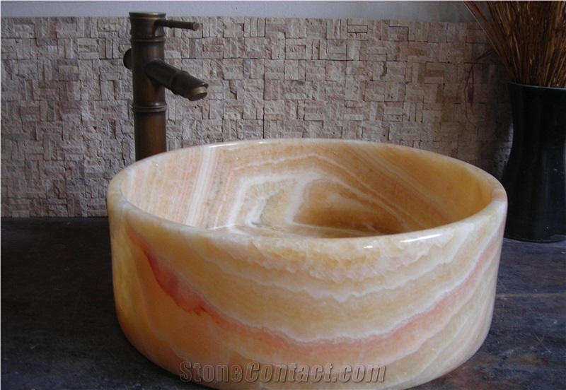 Chinese Rosin Yellow Bathroom Vanity Vessels,Cheap Bowls&Onyx Sinks