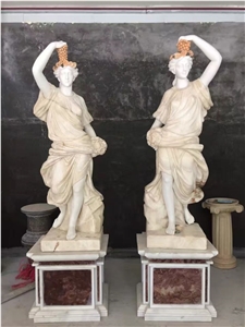 Colorful Marble Statue Polished,Cheap Handcraft Women Sculpture Lively