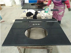 Custom Stone Master Bath Tops Honed Padang Black Granite Vanity Tops