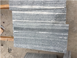 Flamed and Brushed Wood Vein Grey Granite Tile