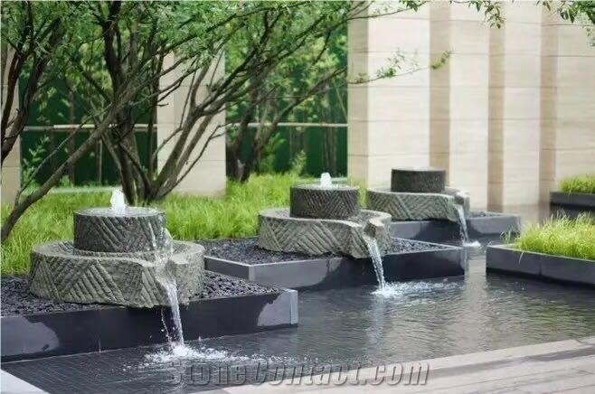 Garden Waterfall Black Granite Fountains