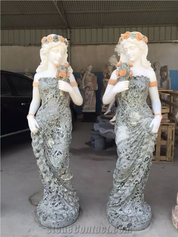 Girl"S Women Sculpture,Human Statue,Cheap Multicolor Marble Sculptures