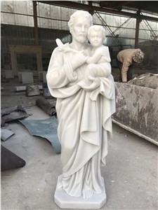 Hand Carved Western Style White Marble Human Sculpture
