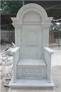 Hand Carved White Marble Bench&Chair for Garden and Outdoor