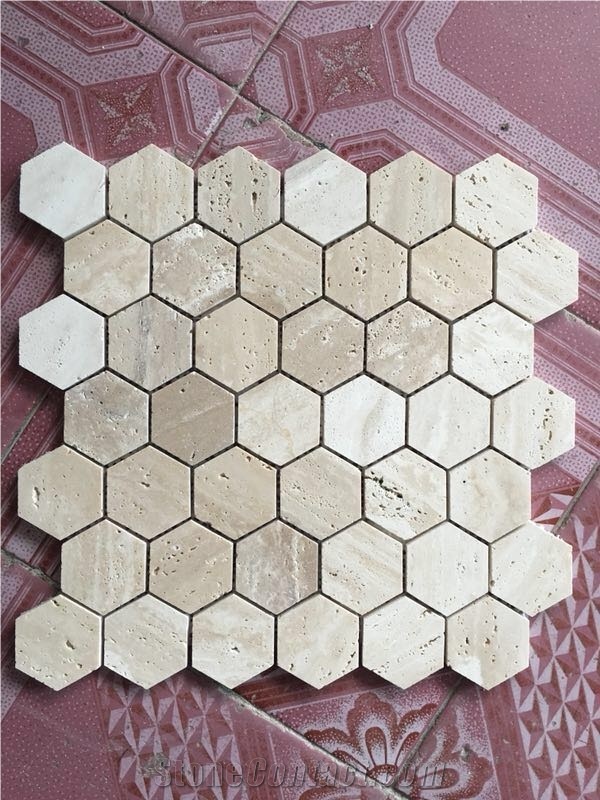 Hexagon White Marble Mosaic Wall Tile Kitchen Polished Mosaic