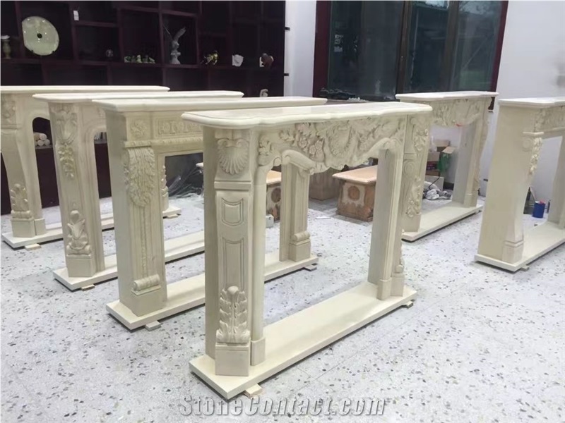 Home Decorated Fireplace Surround Indoor Stone Marble Fireplace
