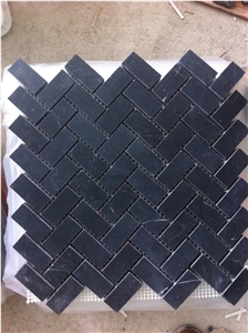 Honed Black Marble Kitchen Mosaic Tile Black Marquina
