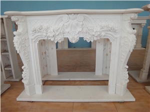 Hunan White Marble Carved Fireplace,Fireplaces Cover Insert Surround