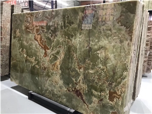 Imported Natural Stone Ancient Dark Green Onyx for Interior Decoration