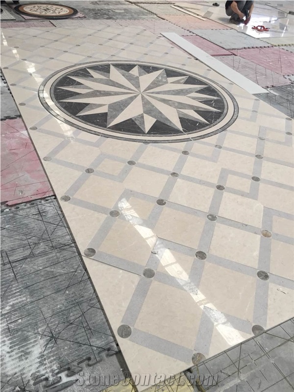 Light Color Marble Water-Jet Medallion,Hotel Floor Composited Tiles