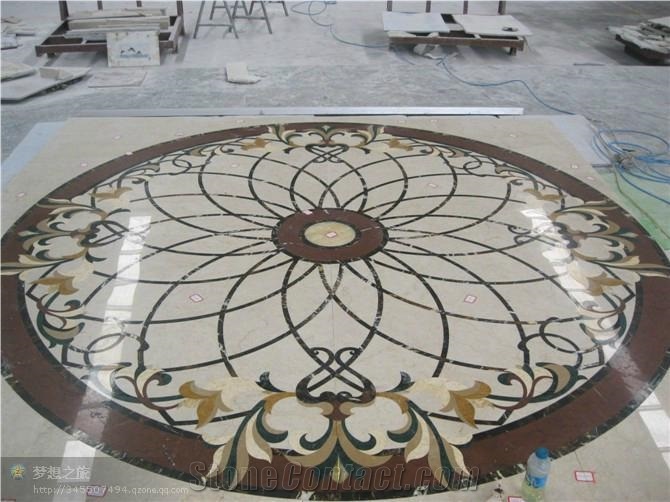 Marble Floor Waterjet Floor Round Decorative Panel Medallion