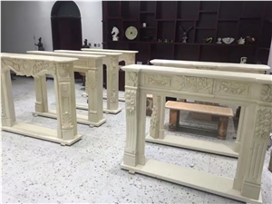 Marble Handcarving Flower Fireplace Mantel,Western Design Fireplaces