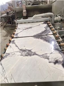 Milas Lilac White Veins Marble Book Match