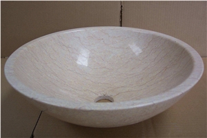 Natural Filetto Rosso Marble Stone Vessel Sinks,Wash Basins,Round Sink
