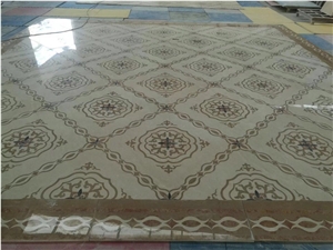Natural Stone Marble Floor Waterjet Square Medallion