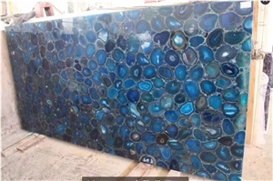 Nature Blue Onyx Backlit Slabs,Flooring,Agate Mosa, Semiprecious Stone