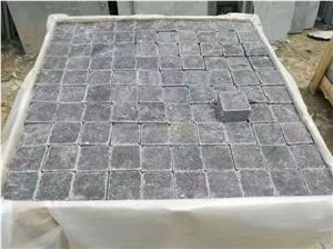 Shangdong Blue Limestone Cubes Stone Paving Patio Pattern Pavers