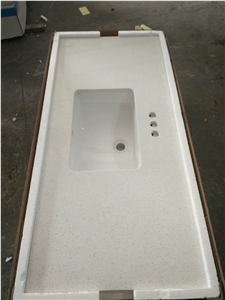 Single Piece Grey Quartz Bathroom Vanity Tops Corian Quartz Vanity Top