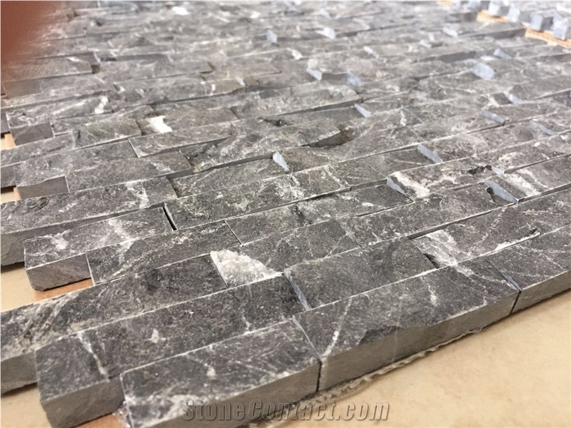 Split Black Chips Marble Mosaic Split Face Marquina Mosaic Tile