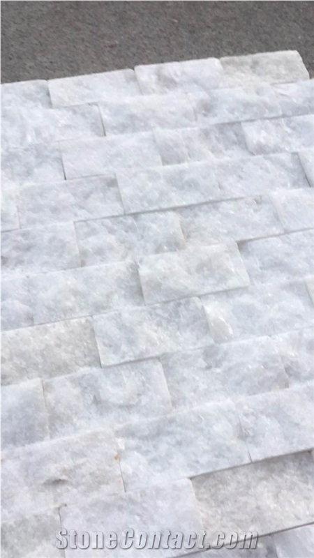 Split Marble Mosaic Tile Split Face White Marble Mosaic Tile for Wall